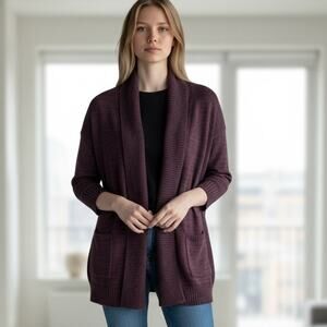 Aritzia Wilfred Cardigan Sweater Womens S Silk Cashmere Open Front Pockets Knit